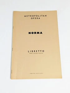 Friedrich von Flotow's "NORMA" Rare Opera Libretto -- Metropolitan Opera (1967) - Picture 1 of 4