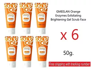6 x 50g GMEELAN Orange Enzymes Exfoliating Brighten Gel Scrub Face Facial Care - Picture 1 of 15