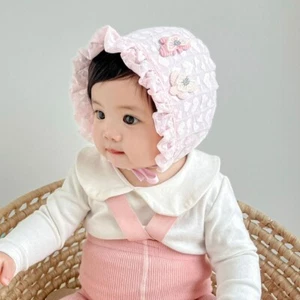 Adjustable Newborn Bonnets 0-12M Breathable Sun Hat for Baby Girl - Picture 1 of 11