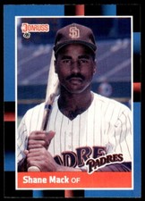 1988 Donruss Baseball Card Shane Mack San Diego Padres #411