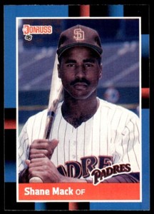 1988 Donruss Baseball Card Shane Mack San Diego Padres #411
