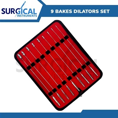 Juego de Dilatador Sonidos Uretrales BAKES Rosebud Quirúrgico Todo Latón Cromado 9 Piezas Foto 1 de 4