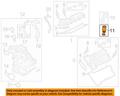 Cubiertas de distribución de válvula de motor Ford OEM 18-23 Bronco, F-150-tubo de llenado JT4Z6763A Foto 1 de 2