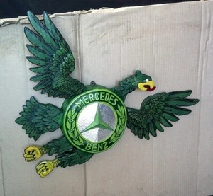 MERCEDES BENZ LOGO 3D WALL DECOR... MAN CAVE GARAGE... TWO TONE GREEN - Bild 1 von 10