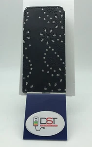 Cover Custodia Rigida FLIP iPhone5, 5s similpelle Nera con brillantini - Foto 1 di 4