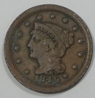 Bargain 1849 Braided Hair Large Cent Very Fine 1c