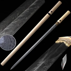 Shirasaya Sword San-mai Feather Grain Steel Blade Hand Polishing Sharp #1174 - Picture 1 of 24