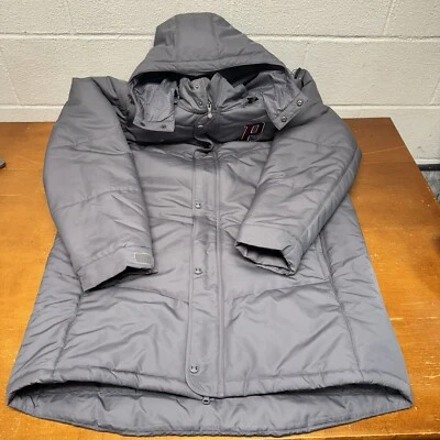 Under Armor Jacket Mens 2XL Gray Puffer Full Zip Hooded Long Infrared Cold - Image 1 of 4
