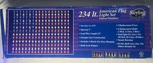New USA Flag Lights Set 4 x 6 Ft July Forth USA America Patriotic Indoor Outdoor - Picture 1 of 11