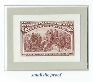 US 1893 COLUMBIAN ISSUE $2 ROOSEVELT SMALL DIE PROOF #242P2 VF RARE - Picture 1 of 1
