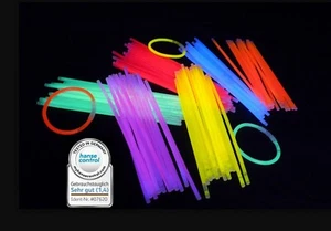1000 Knicklichter 200 x 5 mm im 6 Farb-Mix o. einfarbig. Knicklicht, Glow Sticks - Bild 1 von 9