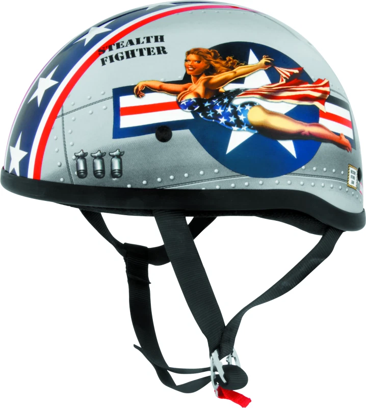 NEW Skid Lids Bomber Pinup Helmet - Silver - Medium - MOTORCYCLE/OFFROAD - Image 1 of 2