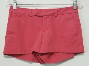 BANANA REPUBLIC Ryan Fit Shorts Coral Red Flat Front Stretch Mid Rise Sz 0 EUC - Picture 1 of 8