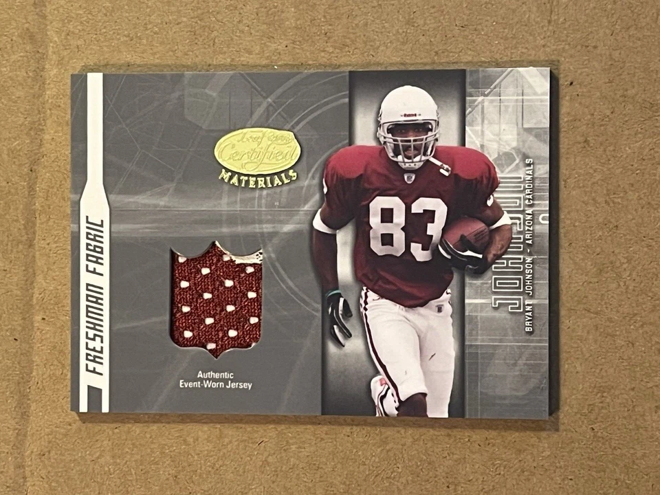 2003 LEAF CERTIFIES MATERIALS - FRESHMAN FABRIC - BRYANT JOHNSON JERSEY /1250 - Image 1 of 2