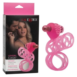 Stretchy Vibrating Lover's Cock Cage Ring Penis Girth Enhancer Extension Sleeve - Picture 1 of 9