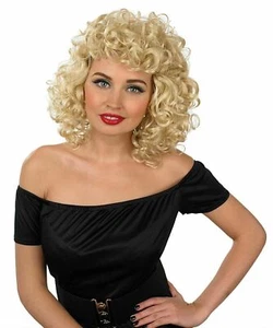 Women`s 50s Curly Blonde Movie Sweetheart Wig for Sandy Film Fancy Dress Costume - Picture 1 of 2