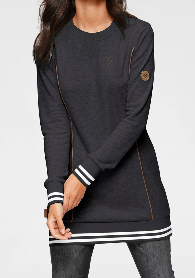 ALIFE & KICKIN Damen Sweatshirt DARLIAK Sweatkleid Long Pullover Kleid Taschen - Bild 1 von 2