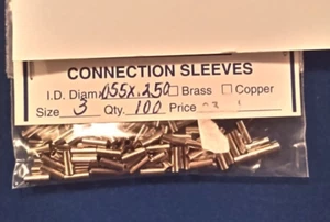 Leader Connector Crimp Sleeves  Size 3, .055 x .250 - Picture 1 of 1
