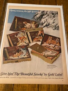 Vintage 1967 Gold Label Cigars The Beautiful Smoke Call Of The Wild Boxes ad - Picture 1 of 1