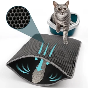 Cat Litter Mat Kitty Litter Mat for Litter Box, 24 X 15 Inch Honeycomb Easy to C - Picture 1 of 12