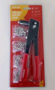 Rivet Pop Gun 60 Assorted Rivets 4 Nozzles Riveter Kit - Picture 1 of 4
