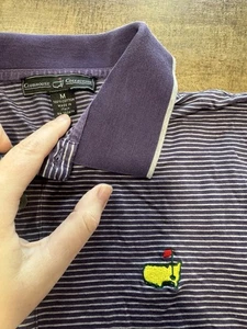 Augusta The Masters Polo Shirt Men M Striped Clubhouse Collection Golf Italy - Picture 1 of 3