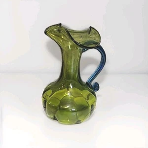 Atemberaubender mundgeblasener Regenbogen Glas Krug Duo Ton Vintage Retro Sammlerstück - Bild 1 von 17