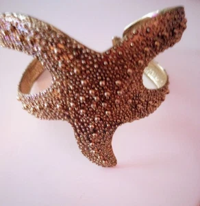 Starfish  Adjustable Cuff  Bangle Bracelet Gold Tone  - Picture 1 of 6