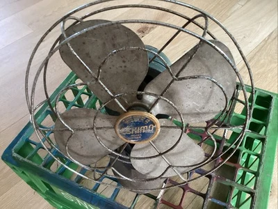 Vintage 1950s Eskimo Fan Aqua & Silver Art Deco MCM Retro Working! 11” Old - Image 1 of 4