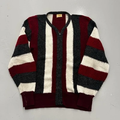 Suéter De Colección Años 60 Brent por Montgomery Ward Cremallera Rayas Bloque de Color Lana Para Mujer M Foto 1 de 4