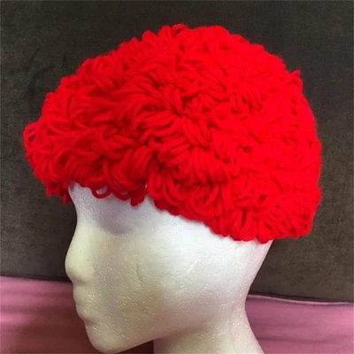 Divertida Peluca de Abuela para Niños Sombreros Tejidos Niños Niñas Disfraz de Halloween Juegos con disfraces Sombrero de Invierno Foto 1 de 4