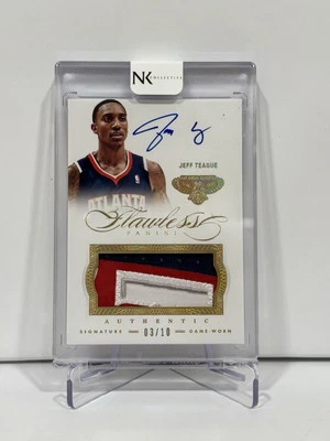 2012 Flawless Jeff Teague patch auto gold SP/10 - Image 1 of 2