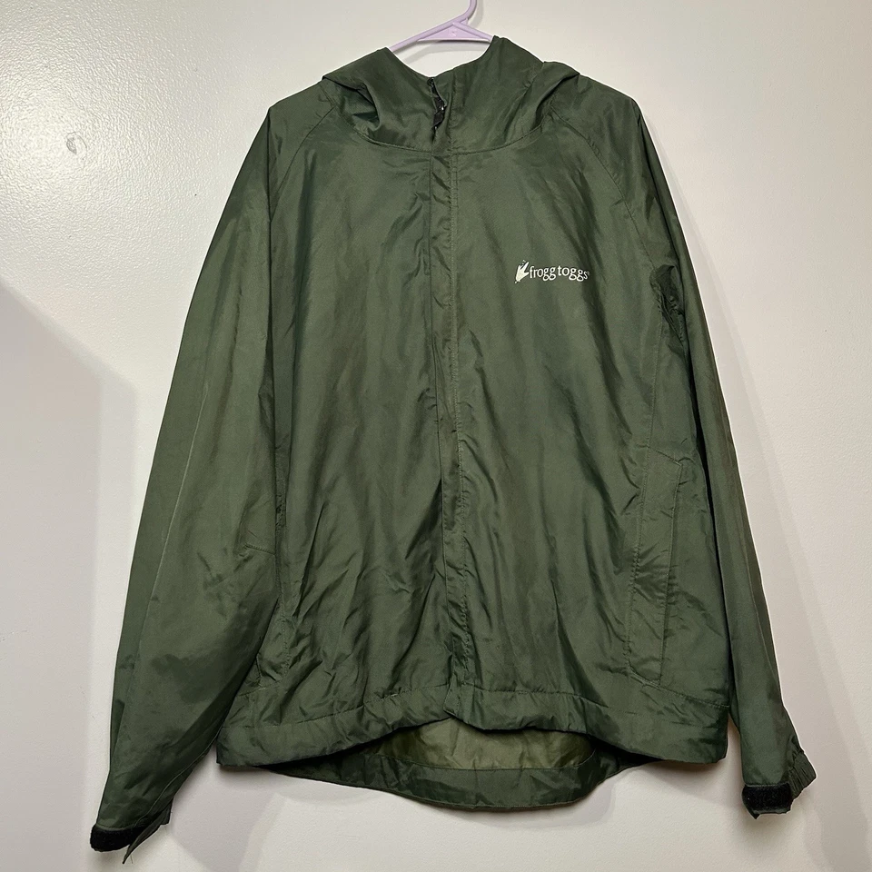 Jaqueta de chuva masculina Frogg Toggs tamanho XL/XXL verde durável impermeável caminhada pesca - Imagem 1 de 4