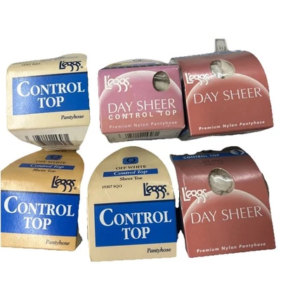 6 NUEVO EN CAJA DE COLECCIÓN LEGGS DÍA CONTROL TRANSPARENTE TOP TALLA Q BLANCO ROTO PUNTERA TRANSPARENTE SELLADO EE. UU. Foto 1 de 4
