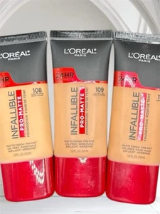 L'Oreal PARIS Makeup INFALLIBLE Pro-Matte Longwear Foundation 1oz (CHOOSE SHADE) - Picture 1 of 7