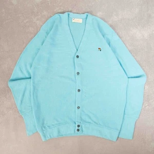 Vintage 90er Strickjacke XL Acryl Herren blau V-Ausschnitt - Bild 1 von 7