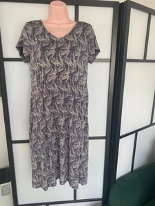 White Stuff Tallie V Neck Jersey Dress in Purple Multi Size 12 - Picture 1 of 6