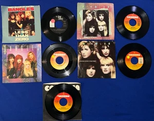 LOT-(5) vintage Bangles 45 RECORD 7" VINYL w/PS PIC SLEEVE Hazy/Walking/Room/She - Foto 1 di 2