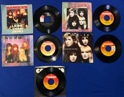 LOT-(5) vintage Bangles 45 RECORD 7" VINYL w/PS PIC SLEEVE Hazy/Walking/Room/She - Image 1 of 2
