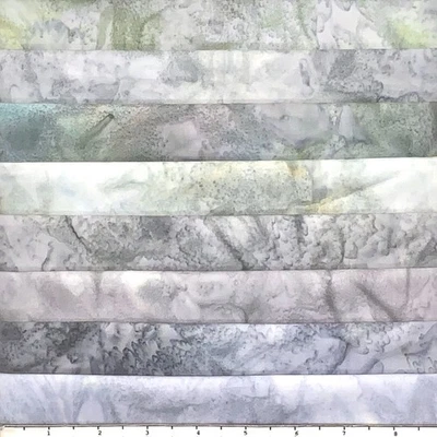 Lot of 8 Fat Quarters Grey Tones Handpaints Lunn Fabric FQ Pack 100% Cotton - Image 1 of 4