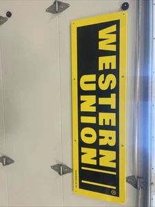 Western Union Advertising Sign 14 1/2” Tall by 48” Long New Old Stock - Picture 1 of 11