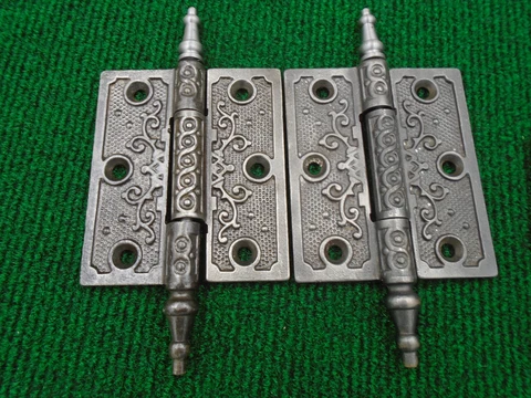 ONE PAIR of VINTAGE EASTLAKE HINGES  3 1/2"  X 3" - VERY NICE SET  (19203) Cover