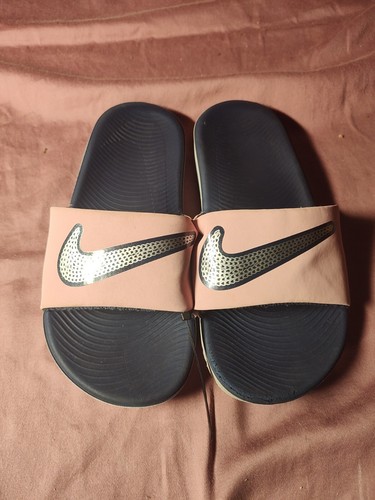 Sandali slip on Nike ragazze Kawa taglia 1Y rosa blu navy [I7]