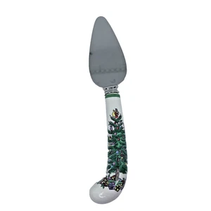 Spode Christmas Tree Cheese Knife Server Spreader Stainless Steel Blade England - Picture 1 of 10