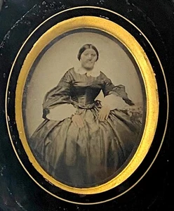 Ambrotype colorisé "Portrait de femme aux bijoux" - Imagen 1 de 2