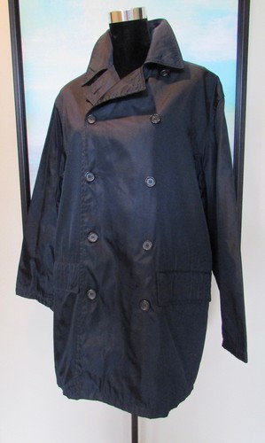 Cappotto Pea Prada Italia uomo nero nylon doppio seno taglia M 48