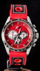 Jacques Lemans Formula 1 Red Dial Men's Watch -- Partially Working, Ø42mm Case - Picture 1 of 7