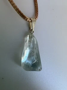 Artisan Made Topaz Gemstone Stone Pendant Cord Necklace-Tested - Picture 1 of 10