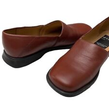 Diba Square Toe Brazilian Leather Loafer Cognac Brown Size Women's 6.5