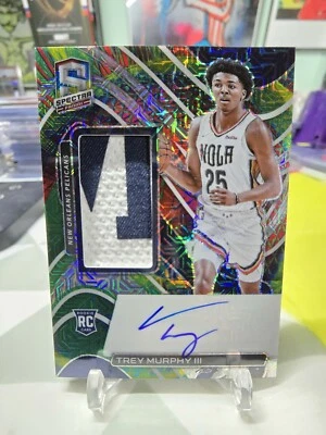 2021 Panini Spectra Trey Murphy III Patch Auto /25 Rookie Meta Mojo Prizm #211  - Image 1 of 2